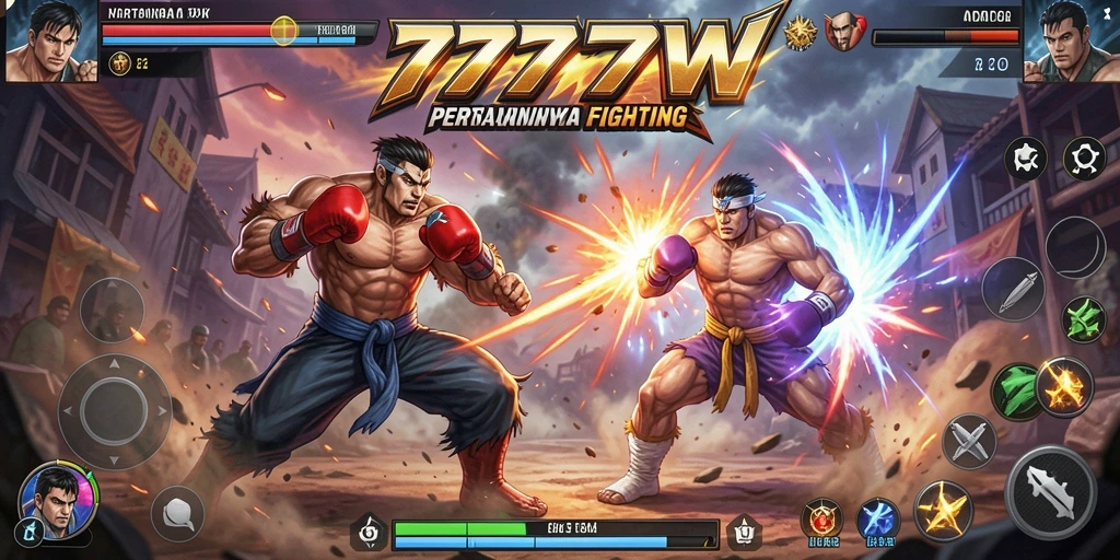 Tampilan seru dan mengesankan dalam gameplay Fighting 7777W.