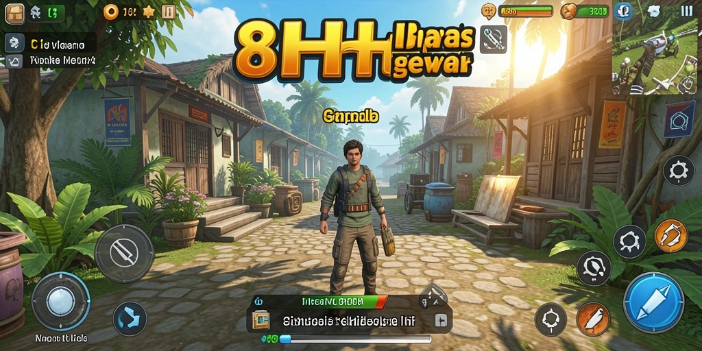 Screenshot 8HHH menampilkan gameplay simulasi yang interaktif.