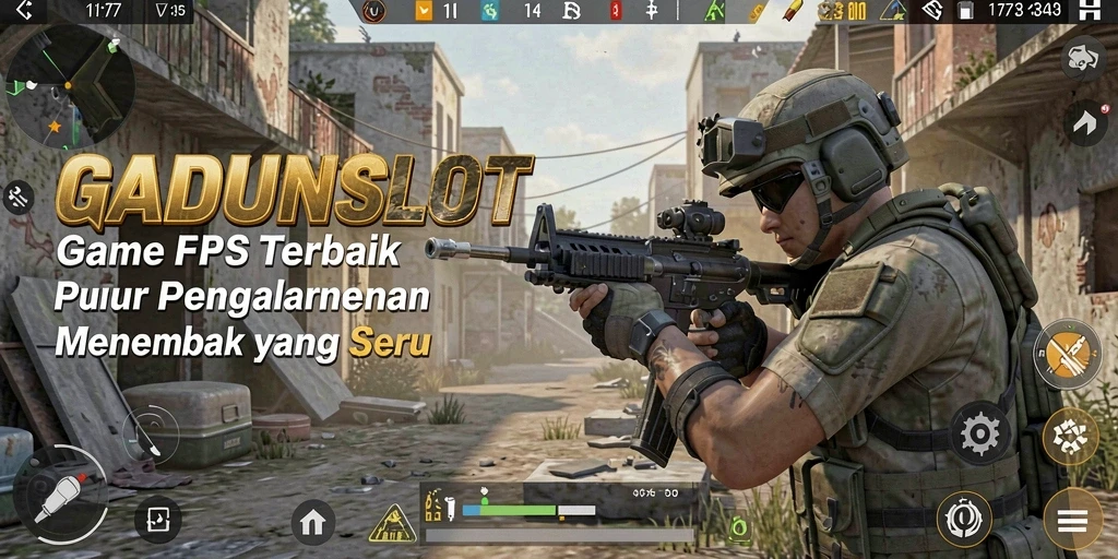 Tampilan gameplay menegangkan di GADUNSLOT saat bertempur di medan perang.