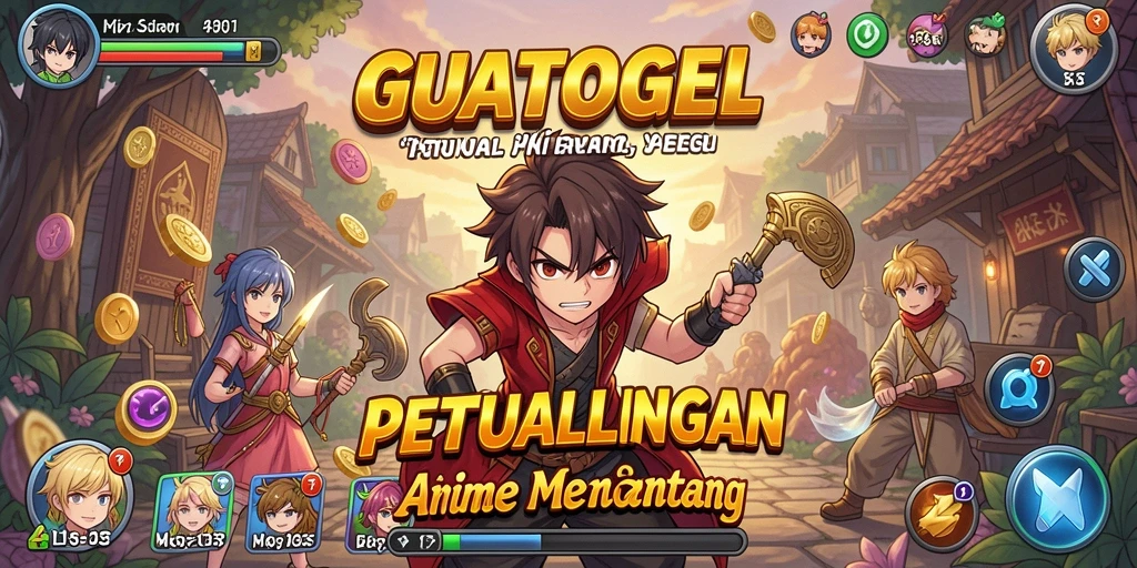 Screenshot gameplay GUATOGEL dengan karakter anime yang menarik.