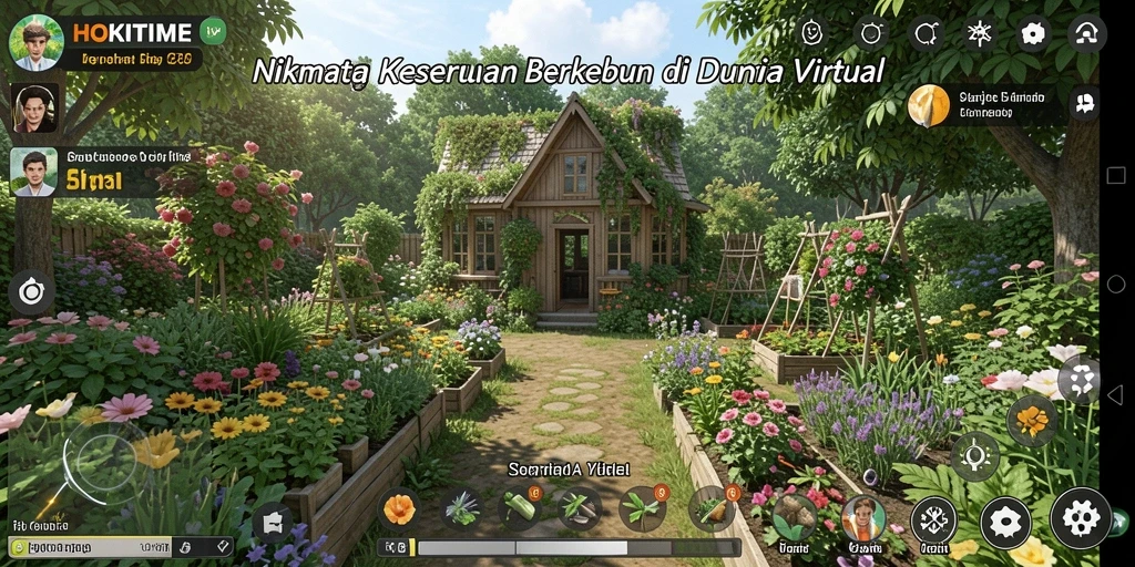 Tampilan gameplay menakjubkan di dunia berkebun HOKITIME.