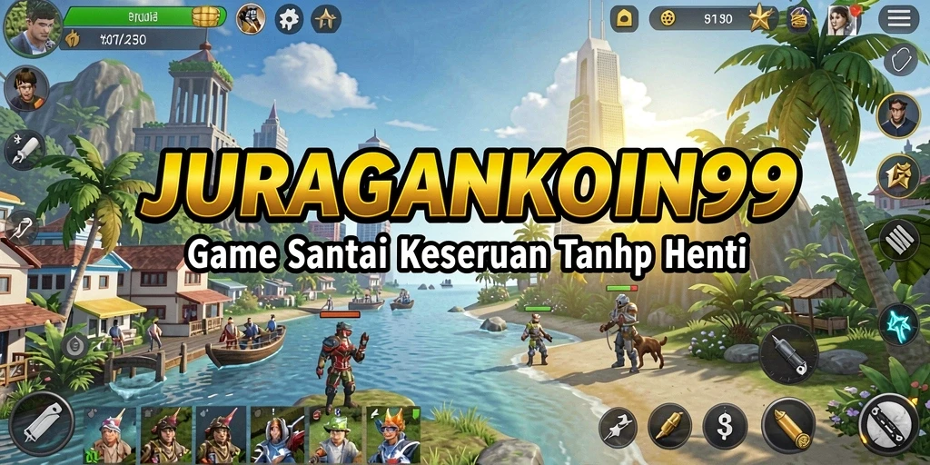 Tampilan gameplay JURAGANKOIN99 yang penuh warna dan seru.