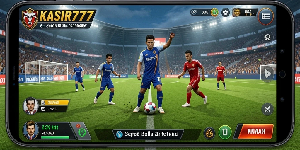 Tampilan menarik gameplay KASIR777 saat pertandingan sepak bola.