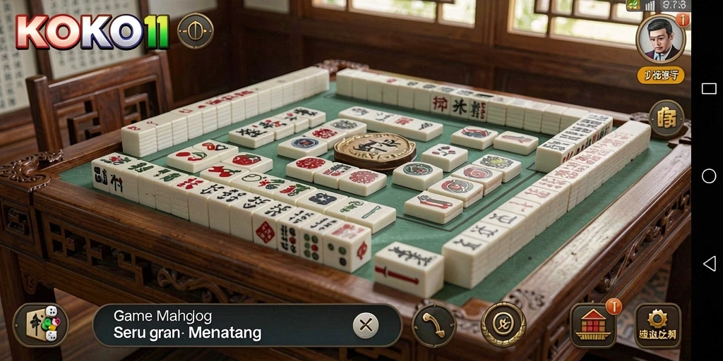 Screenshot gameplay KOKO11 menampilkan aksi seru permainan Mahjong.