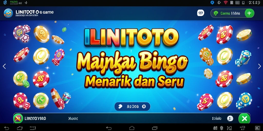 Tampilan utama LINITOTO dengan gameplay Bingo yang mendebarkan.