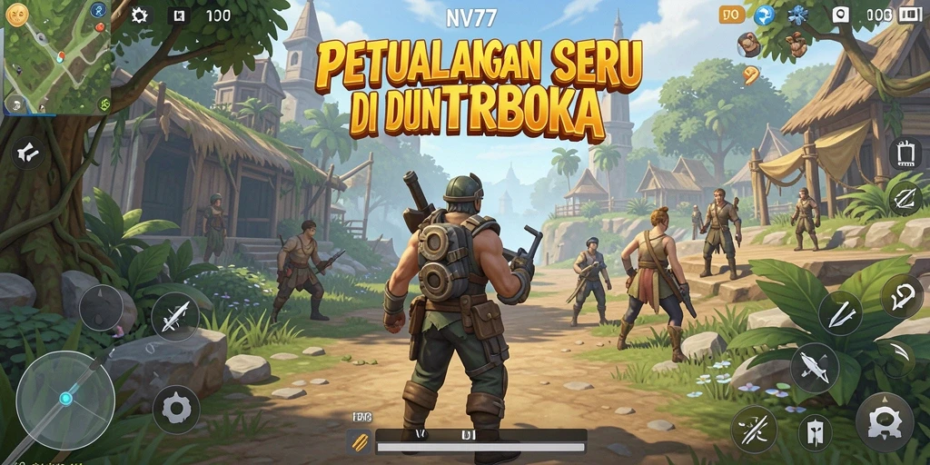 Screenshot NV77 menampilkan aksi seru dalam dunia terbuka yang luas.