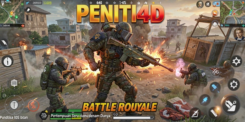 Gameplay seru dan mendebarkan di PENITI4D Battle Royale.