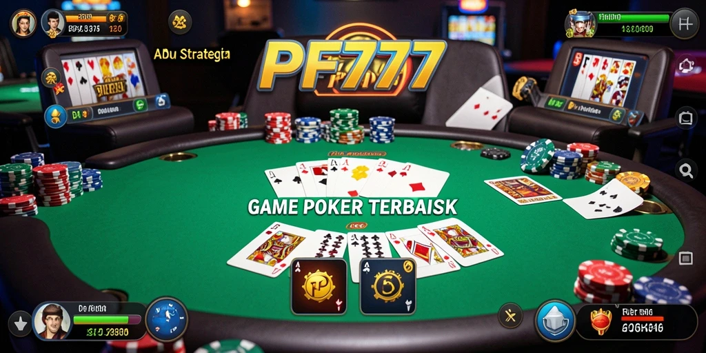 Screenshot PF777 menampilkan aksi seru permainan Poker yang menegangkan.