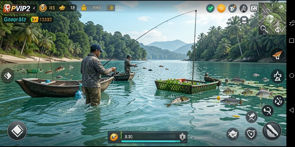 Gameplay RPVIP2 yang menantang dan menarik dalam memancing.
