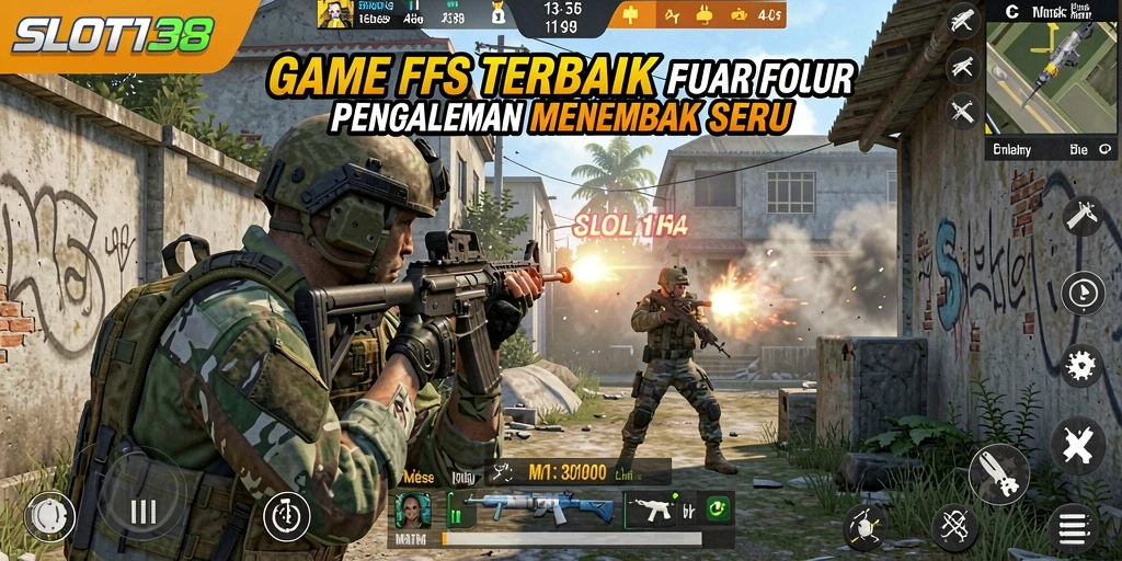 Tampilan gameplay SLOT138 dengan aksi menembak yang seru dan grafis mengesankan.