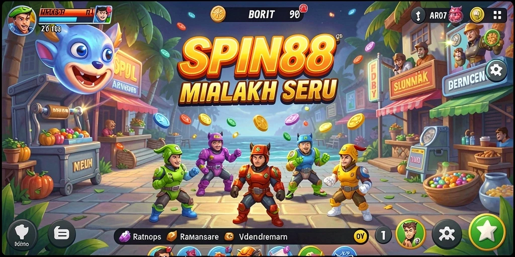 Tampilan seru gameplay arcade SPIN88 yang menarik dan menantang.