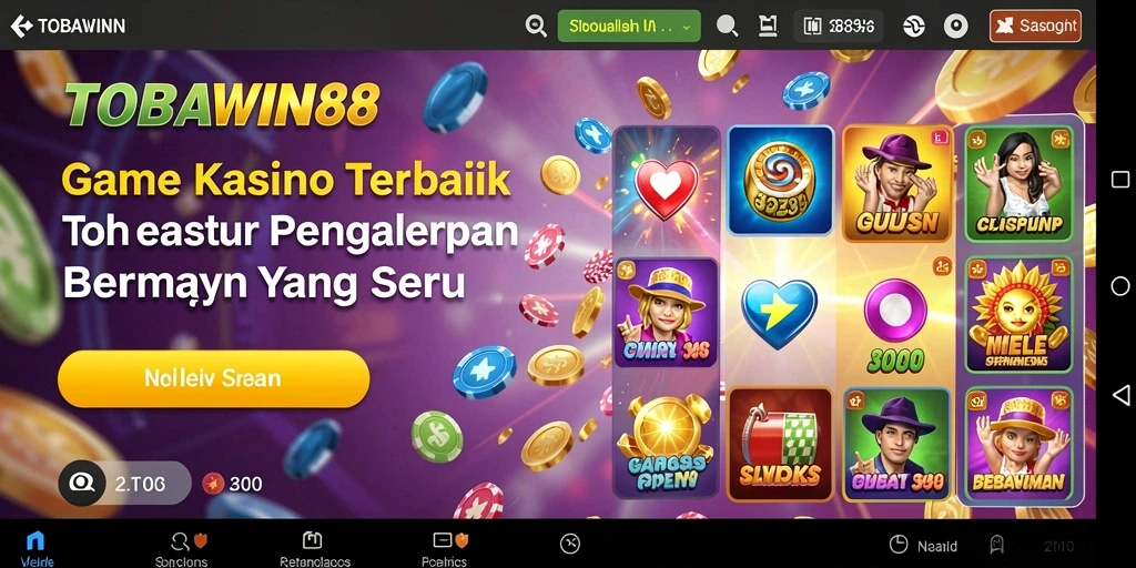 Tampilan gameplay menarik dari TOBAWIN88 yang menghadirkan keseruan kasino.