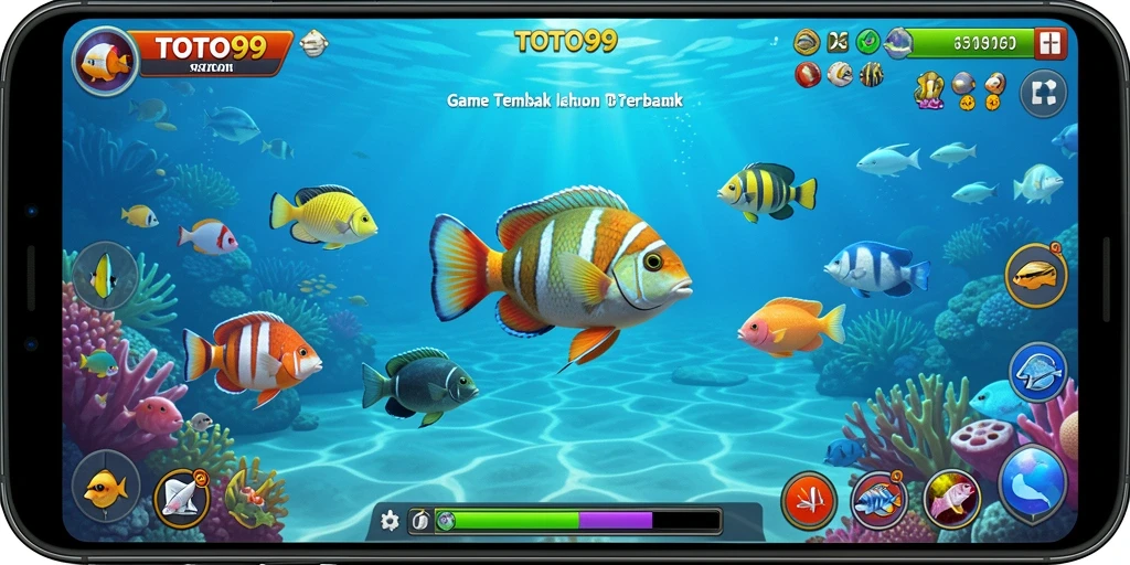 Tampilan gameplay Tembak Ikan yang dinamis dan seru.