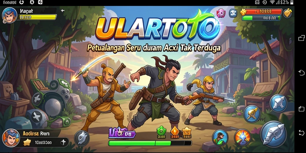 Screenshot ULARTOTO menampilkan aksi seru dalam pertempuran dinamis.