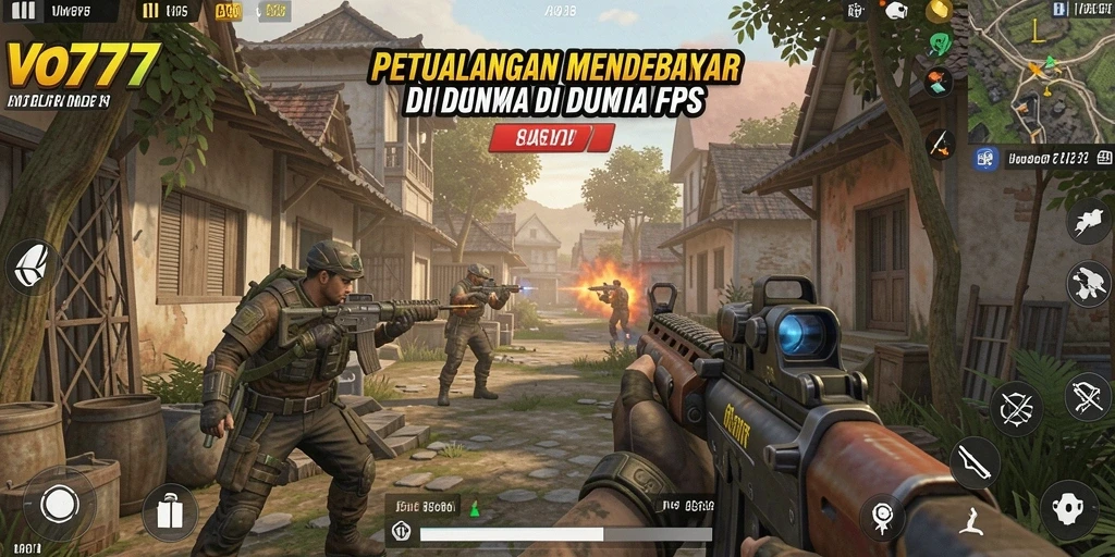 Tampilan screenshot VO777 memperlihatkan aksi mendebarkan dalam permainan FPS.